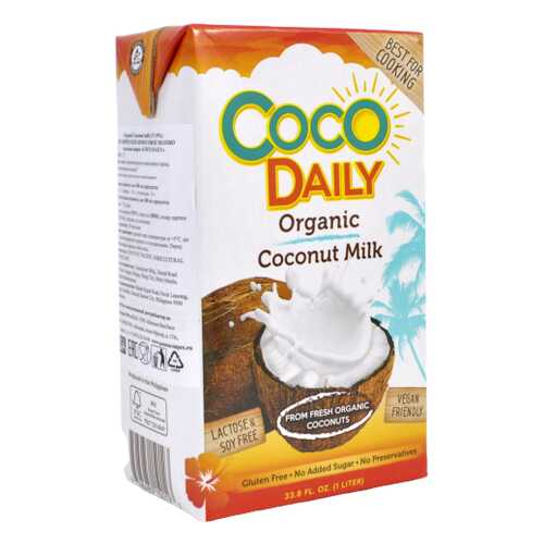 Молоко кокосовое Coco Daily органическое жирность 17-19% 1 л в Спар