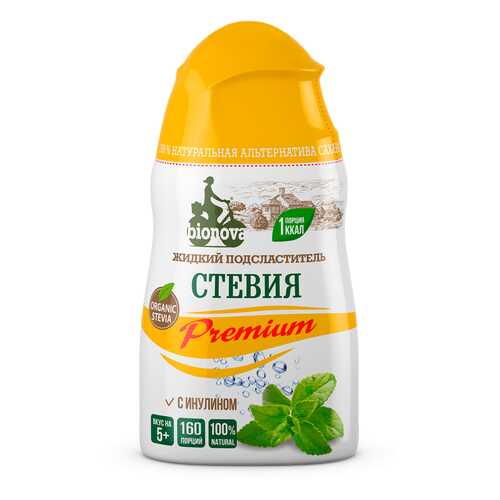 Подсластитель Bionova столовый стевия premium жидкий 80 г в Спар