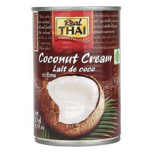 Кокосовые сливки Real Thai 95% мякоти жирность 20-22% ж/б 400 мл в Спар