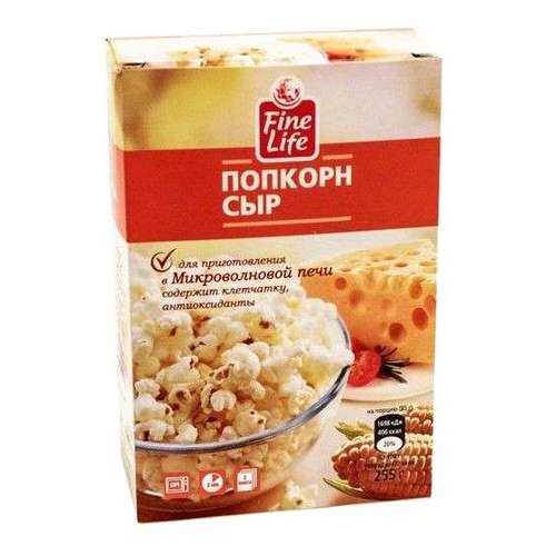 Попкорн Fine Life сыр 85 г 3 штуки в Спар