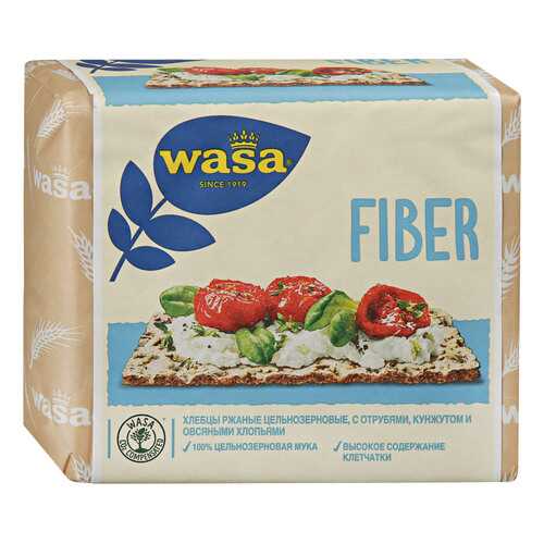 Хлебцы Wasa Fiber ржаные с пшеничными отрубями кунжутом и овсяными хлопьями 230 г в Спар
