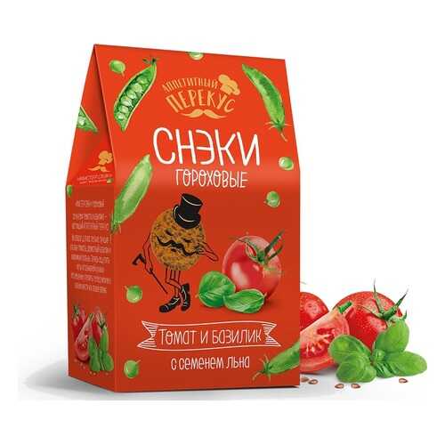 Снэки гороховые Актру с семенем льна, томатом и базиликом 100 г в Спар