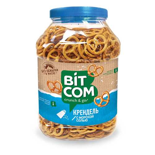 Крендель Bitcom морская соль банка 450гр*1шт в Спар