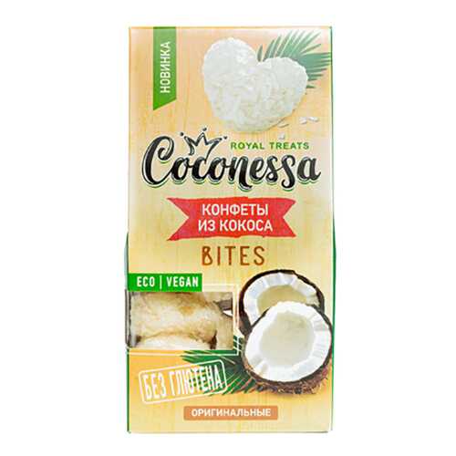 Конфеты кокосовые Coconessa Сердечки оригинальные (без сахара) 90г Россия в Спар