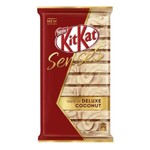 Шоколад белый и молочный Kit-Kat senses taste of deluxe coconut с хрустящей вафлей 112 г в Спар
