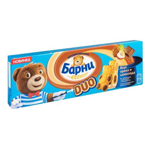 Пирожное бисквитное Барни duo вкус ореха и шоколада 150 г в Спар