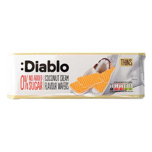 Вафли Diablo с кокосовым кремом без сахара 160 г в Спар