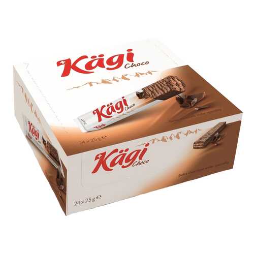 Вафли Kaegi Choco с шоколадным кремом в молочном шоколаде 24*25 г в Спар