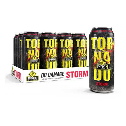 Энергетический напиток Tornado Energy Storm 12 шт по 450 мл в Спар