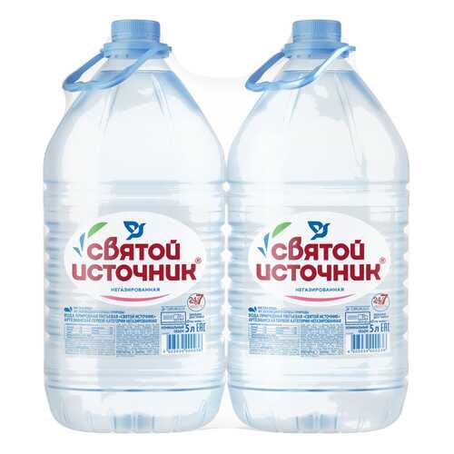 Вода питьевая Святой источник негазированная 5л/2 в Спар