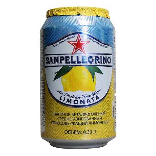 Напиток сокосодержащий San Pellegrino со вкусом лимона, 0,33 л а/б по 6шт в Спар