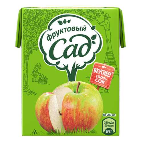 Сок Фруктовый сад осветленный яблоко 0.2 л в Спар